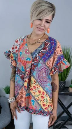 Umgee Yellow Hold Their Gaze Top TOPS & TUNICS