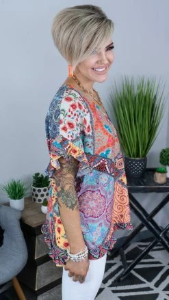 Umgee Yellow Hold Their Gaze Top TOPS & TUNICS