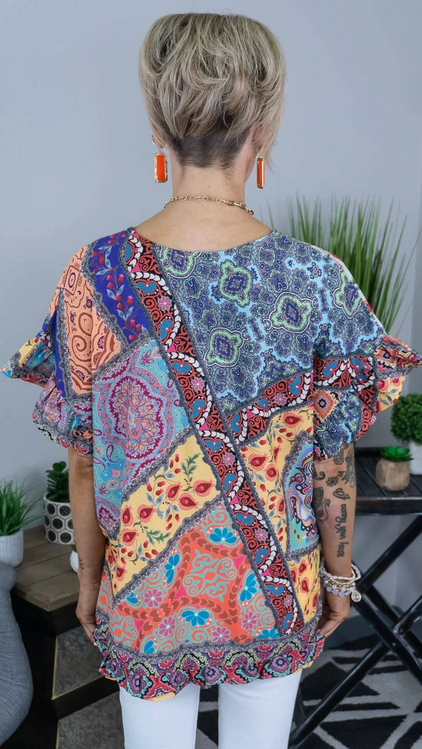 Umgee Yellow Hold Their Gaze Top TOPS & TUNICS