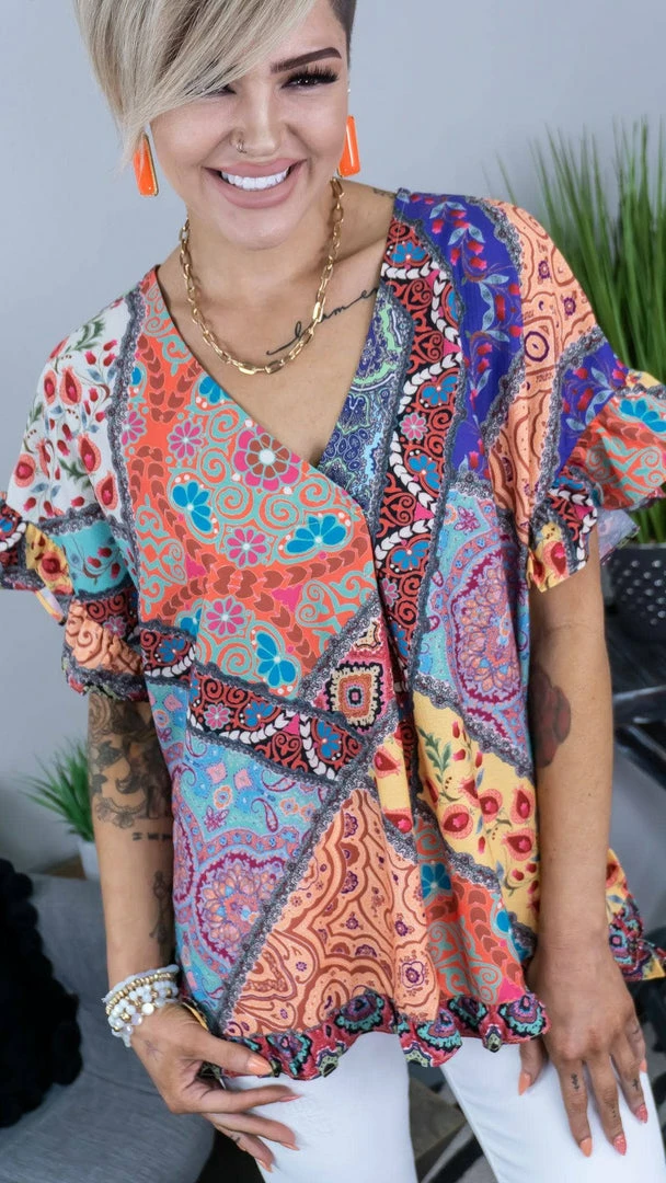 Umgee Yellow Hold Their Gaze Top TOPS & TUNICS