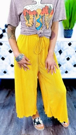 The ZigZag Stripe Yellow Lush Embrace Pants BOTTOMS