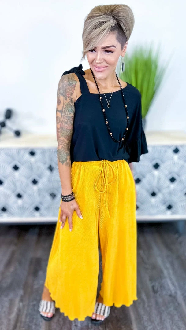 The ZigZag Stripe Yellow Lush Embrace Pants BOTTOMS