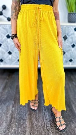 The ZigZag Stripe Yellow Lush Embrace Pants BOTTOMS