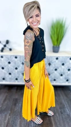 The ZigZag Stripe Yellow Lush Embrace Pants BOTTOMS