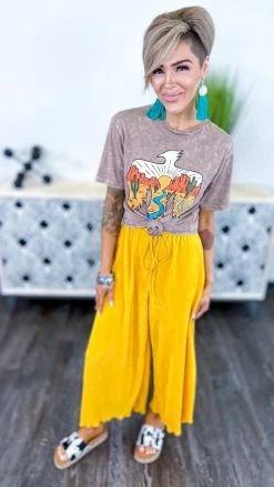 The ZigZag Stripe Yellow Lush Embrace Pants BOTTOMS