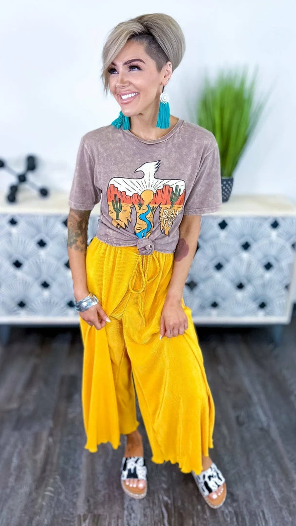 The ZigZag Stripe Yellow Lush Embrace Pants BOTTOMS