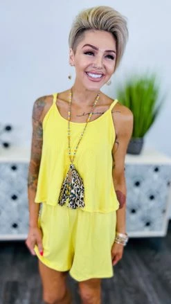 The ZigZag Stripe Yellow Natural Comfort Romper [NO RETURNS] JUMPSUITS & ROMPERS