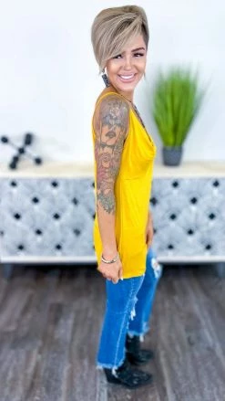 The ZigZag Stripe TOPS & TUNICS Yellow Play Along Tank [NO RETURNS]