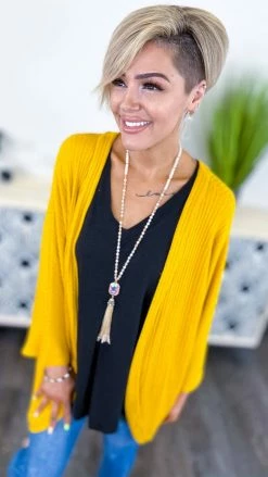 The ZigZag Stripe Yellow Pretty Epiphany Cardigan