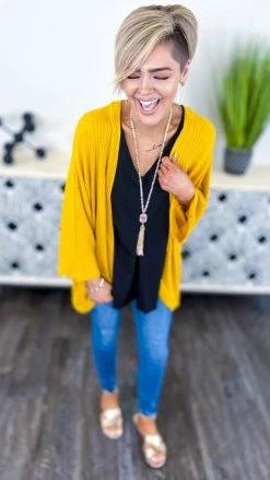 The ZigZag Stripe Yellow Pretty Epiphany Cardigan