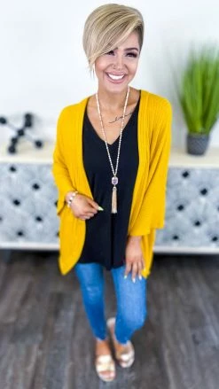 The ZigZag Stripe Yellow Pretty Epiphany Cardigan