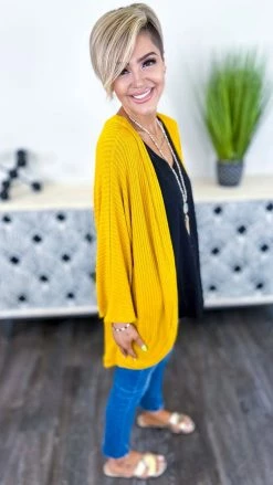 The ZigZag Stripe Yellow Pretty Epiphany Cardigan