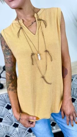 The ZigZag Stripe TOPS & TUNICS Yellow Right About You Tank [NO RETURNS]