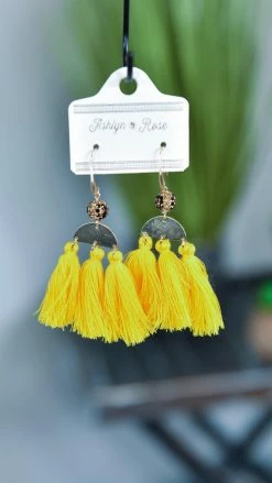 Southern Grace Yellow Sahara Tassel Earrings