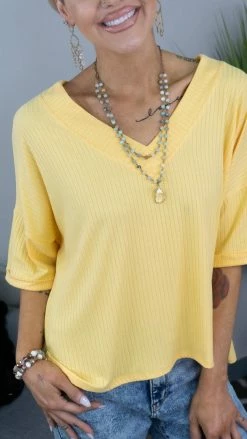 The ZigZag Stripe TOPS & TUNICS Yellow What Rules Top [NO RETURNS]