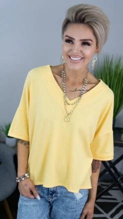 The ZigZag Stripe TOPS & TUNICS Yellow What Rules Top [NO RETURNS]