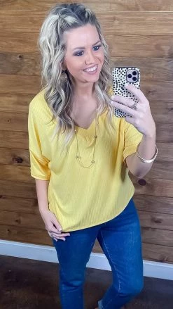 The ZigZag Stripe TOPS & TUNICS Yellow What Rules Top [NO RETURNS]